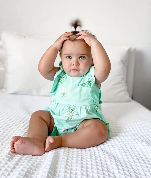 Leaf & Twig Ruffle Romper
